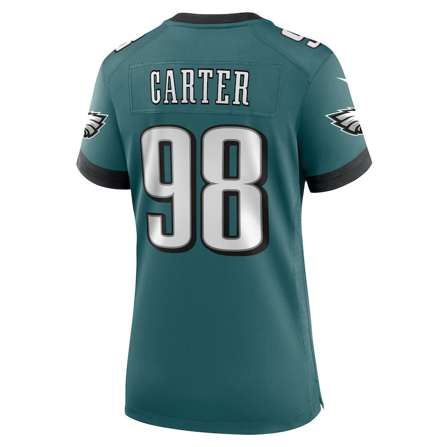 Jalen Carter #98 Philadelphia Eagles Super Bowl LIX Women's Jersey - Midnight Green JS6296 Saliibo - Image 3