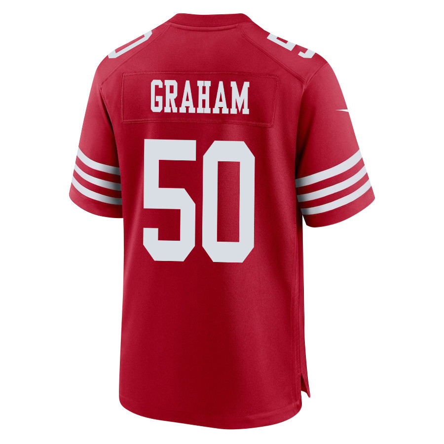 Jalen Graham 50 San Francisco 49ers NFC Champions Patch Game Men Jersey - Scarlet JS8957 Saliibo - Image 3