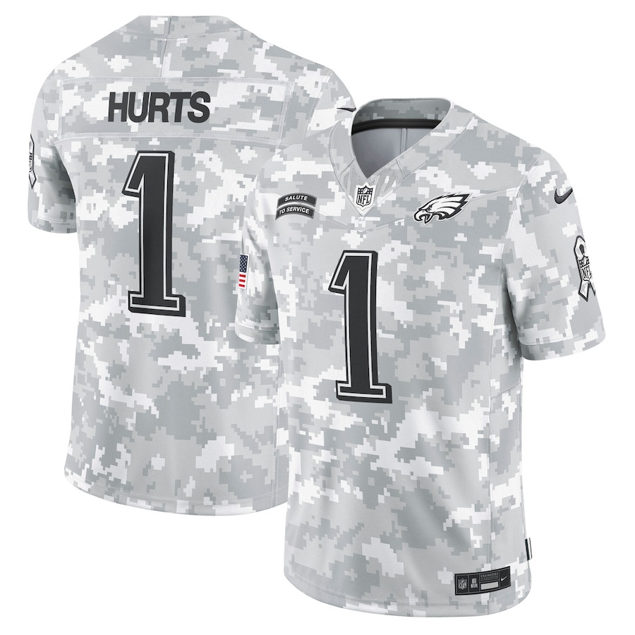 Jalen Hurts 1 Philadelphia Eagles 2024 Salute to Service Limited Men Jersey - Arctic Camo JS8596 Saliibo