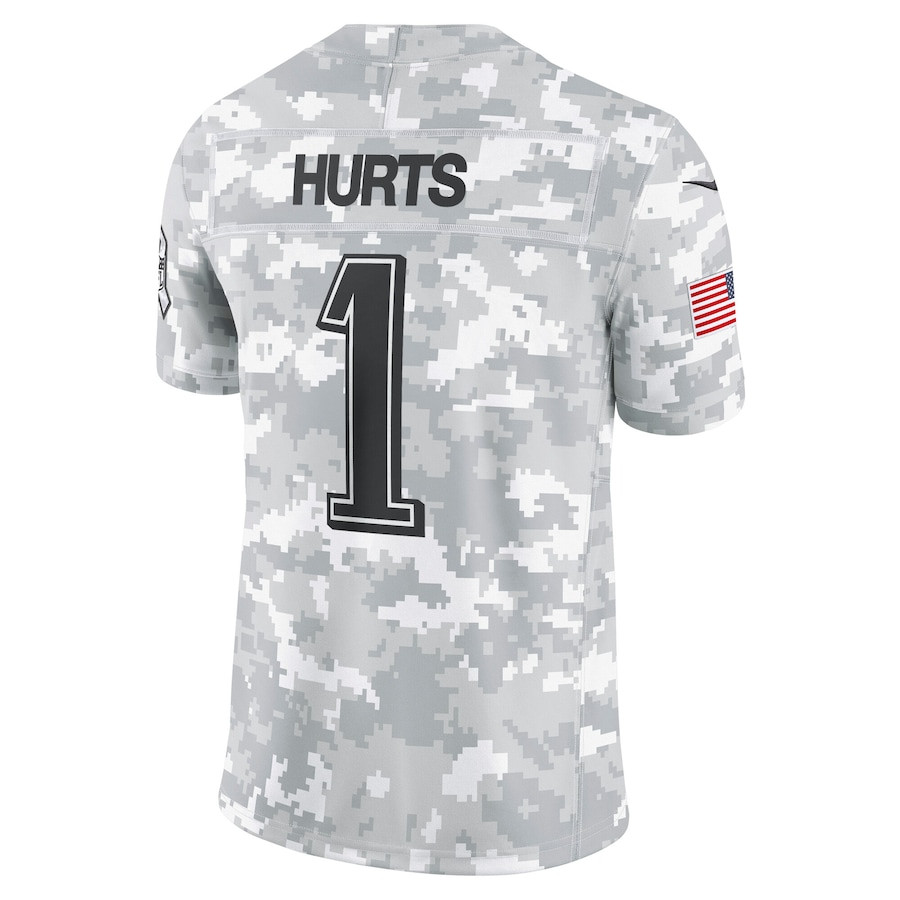 Jalen Hurts 1 Philadelphia Eagles 2024 Salute to Service Limited Men Jersey - Arctic Camo JS8596 Saliibo - Image 3