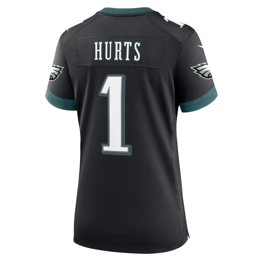Jalen Hurts 1 Philadelphia Eagles Alternate Game Women Jersey - Black JS8558 Saliibo - Image 3