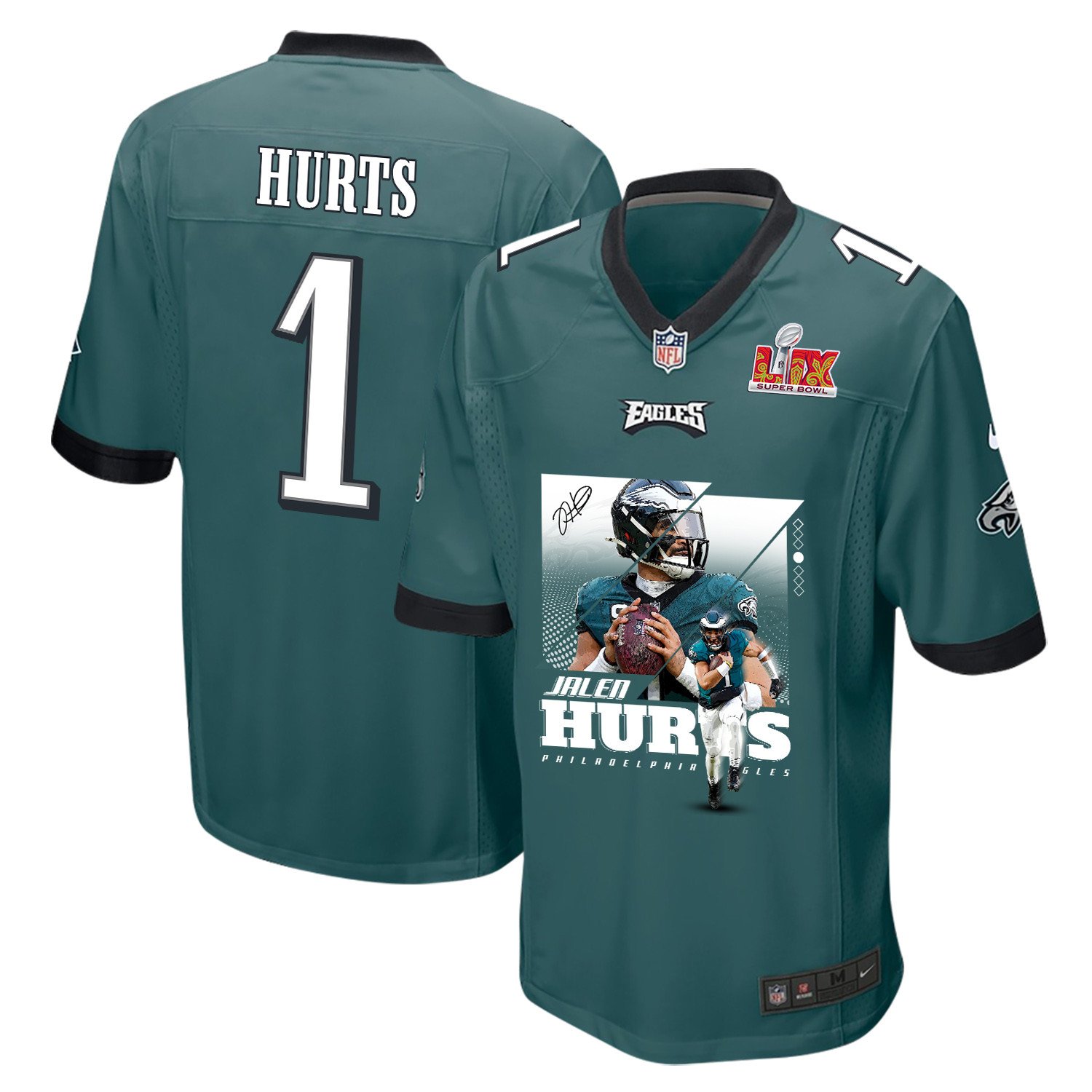 Jalen Hurts 1 Philadelphia Eagles 'So Good It Hurts' Game Men Jersey - Midnight Green JS1187 Saliibo