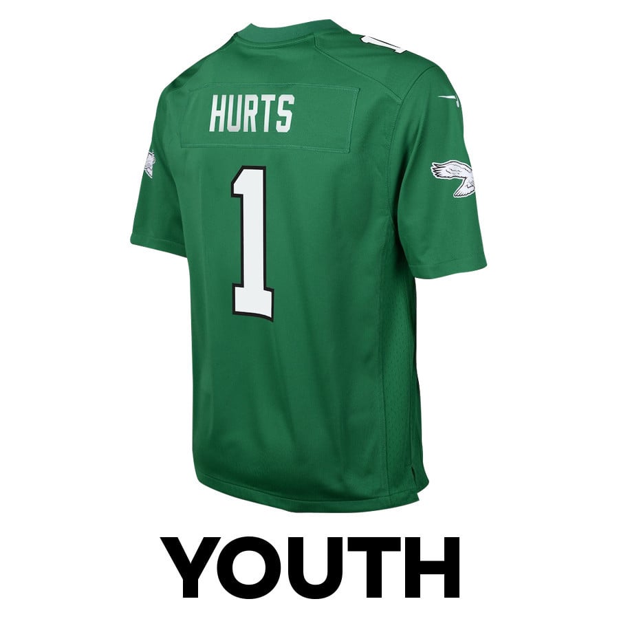 Jalen Hurts 1 Philadelphia Eagles Victory Game YOUTH Jersey - Kelly Green JS7346 Saliibo - Image 3