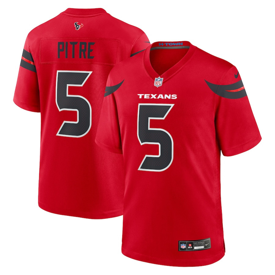 Jalen Pitre 5 Houston Texans Game Jersey - Men, Red JS1859 Saliibo
