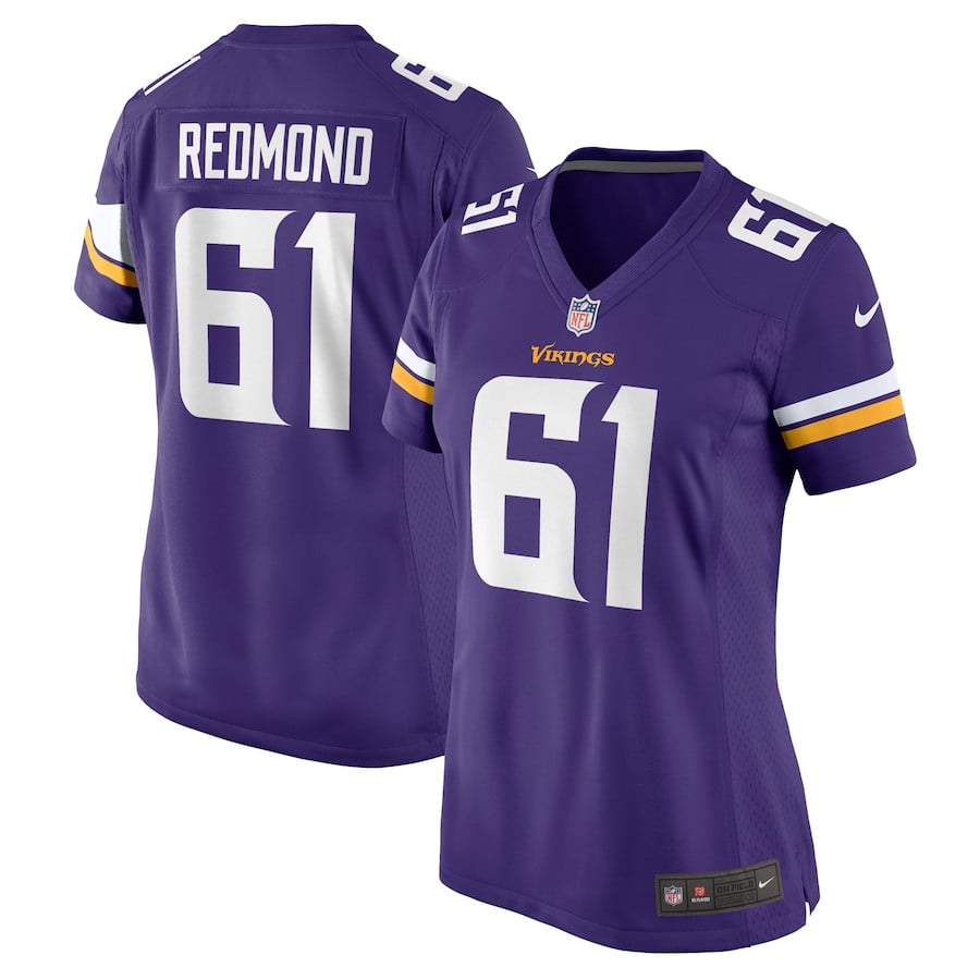 Jalen Redmond 61 Minnesota Vikings Women's Game Jersey - Purple JS1545 Saliibo
