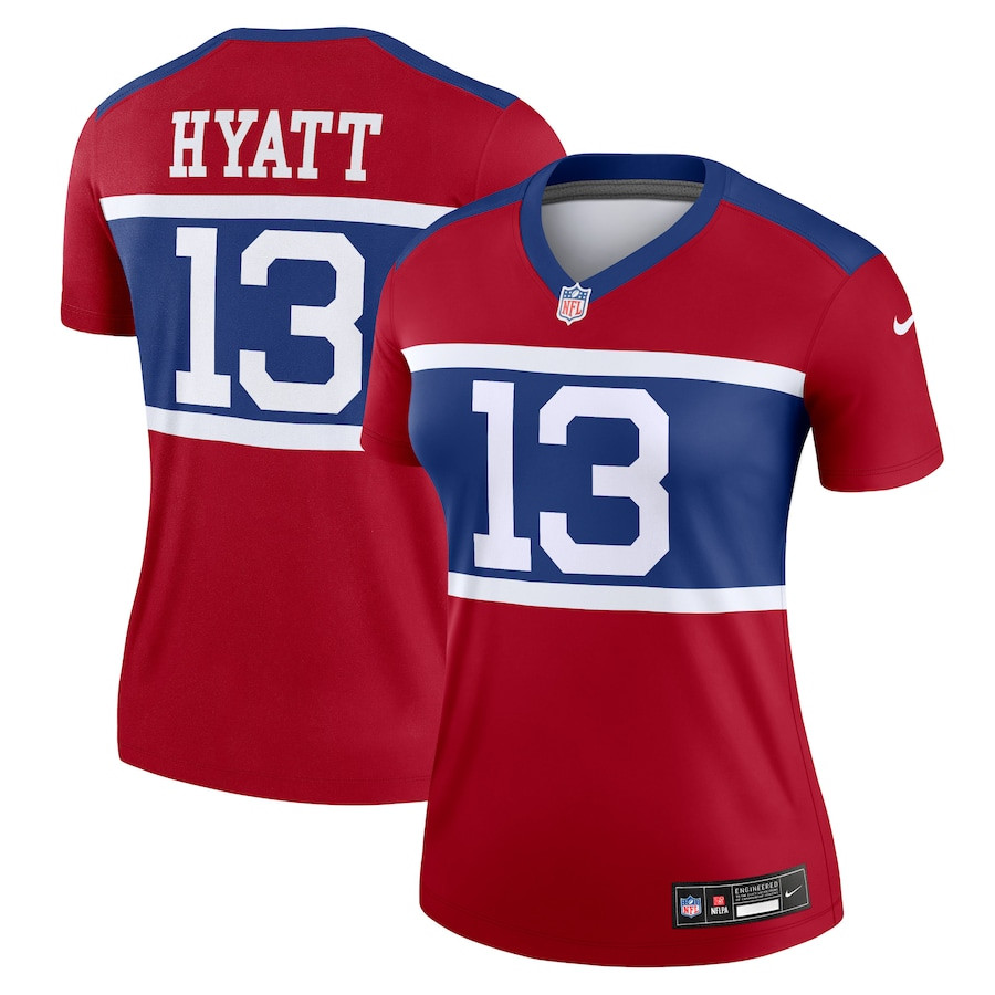 Jalin Hyatt 13 New York Giants Women's Alternate Legend Player Jersey - Century Red JS3096 Saliibo