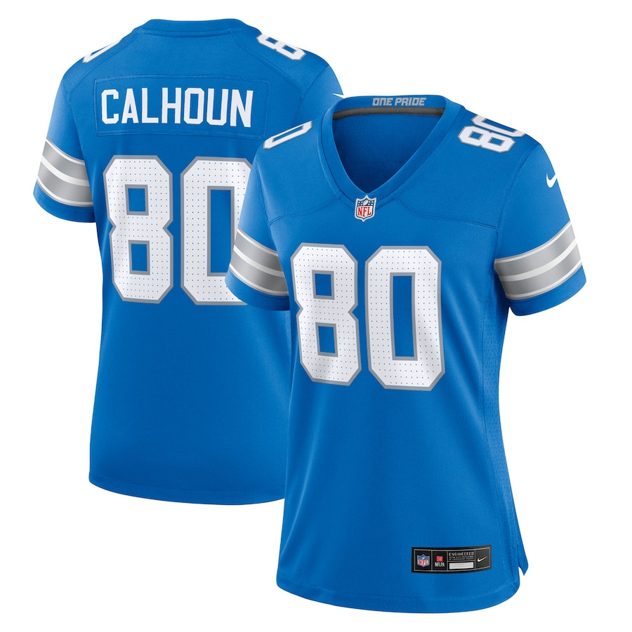 Jalon Calhoun 80 Detroit Lions Women's Game Jersey - Blue JS8502 Saliibo