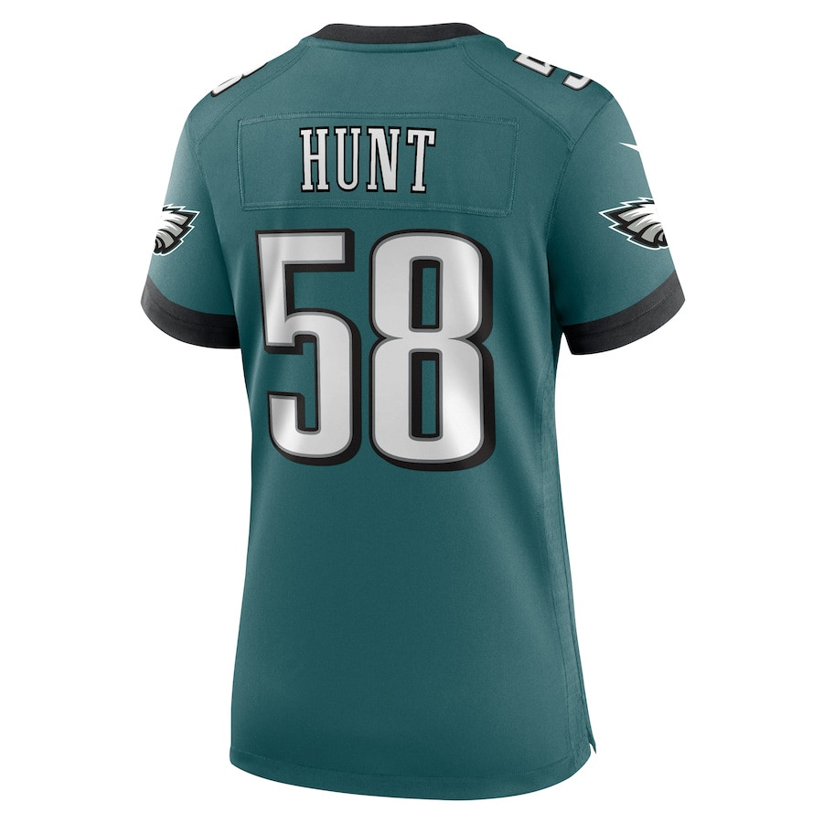 Jalyx Hunt 58 Philadelphia Eagles Women's Team Game Jersey - Midnight Green JS4069 Saliibo - Image 3