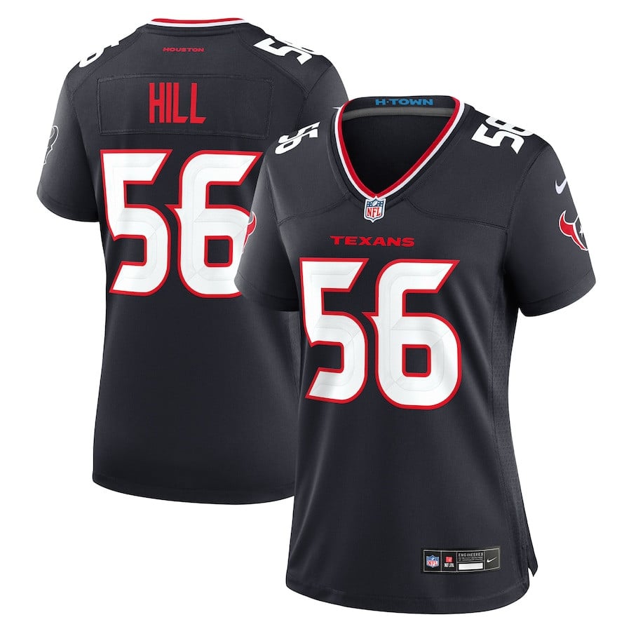 Jamal Hill 56 Houston Texans Women's Team Game Jersey - Navy JS9731 Saliibo