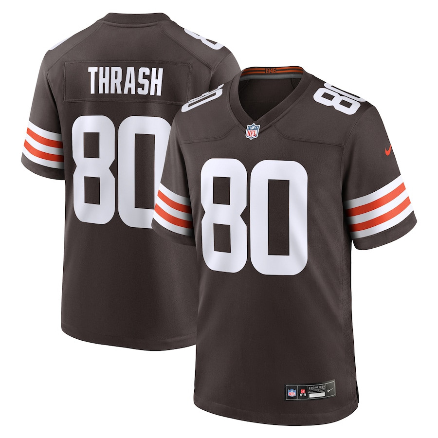 Jamari Thrash 80 Cleveland Browns Team Game Men Jersey - Brown JS6066 Saliibo