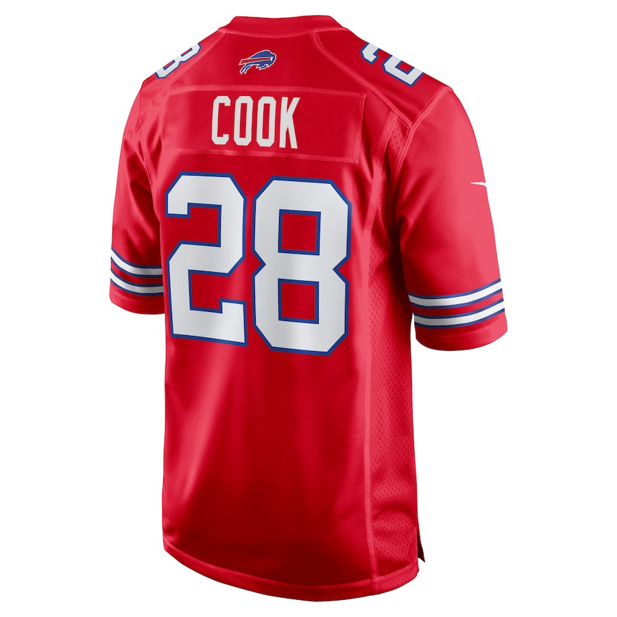 James Cook 28 Buffalo Bills Men Alternate Game Jersey - Red JS3855 Saliibo - Image 3