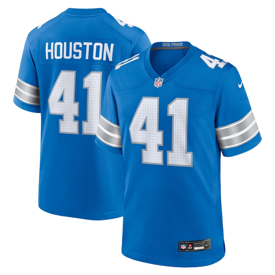 James Houston 41 Detroit Lions Team Game Men Jersey - Blue JS8512 Saliibo