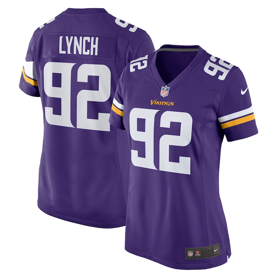 James Lynch 92 Minnesota Vikings Women Game Jersey - Purple JS7166 Saliibo