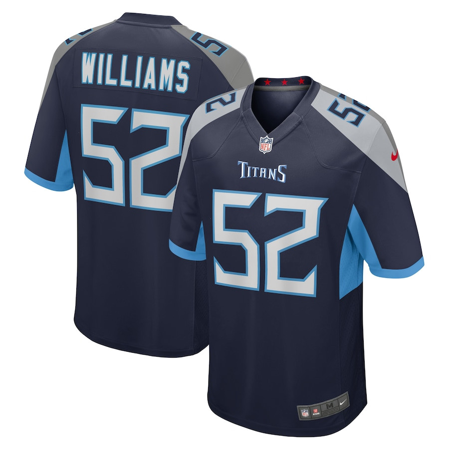 James Williams 52 Tennessee Titans Game Men Jersey - Navy JS2000 Saliibo