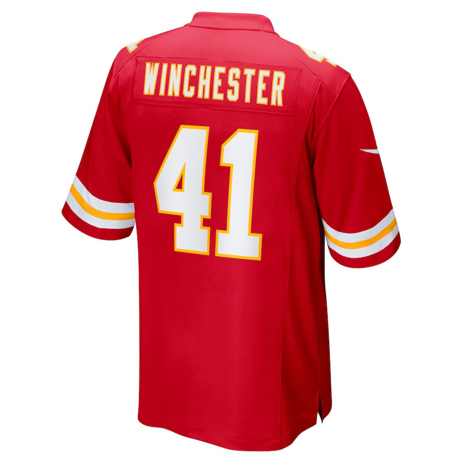 James Winchester #41 Kansas City Chiefs Super Bowl LIX YOUTH Jersey - Red JS1971 Saliibo - Image 3