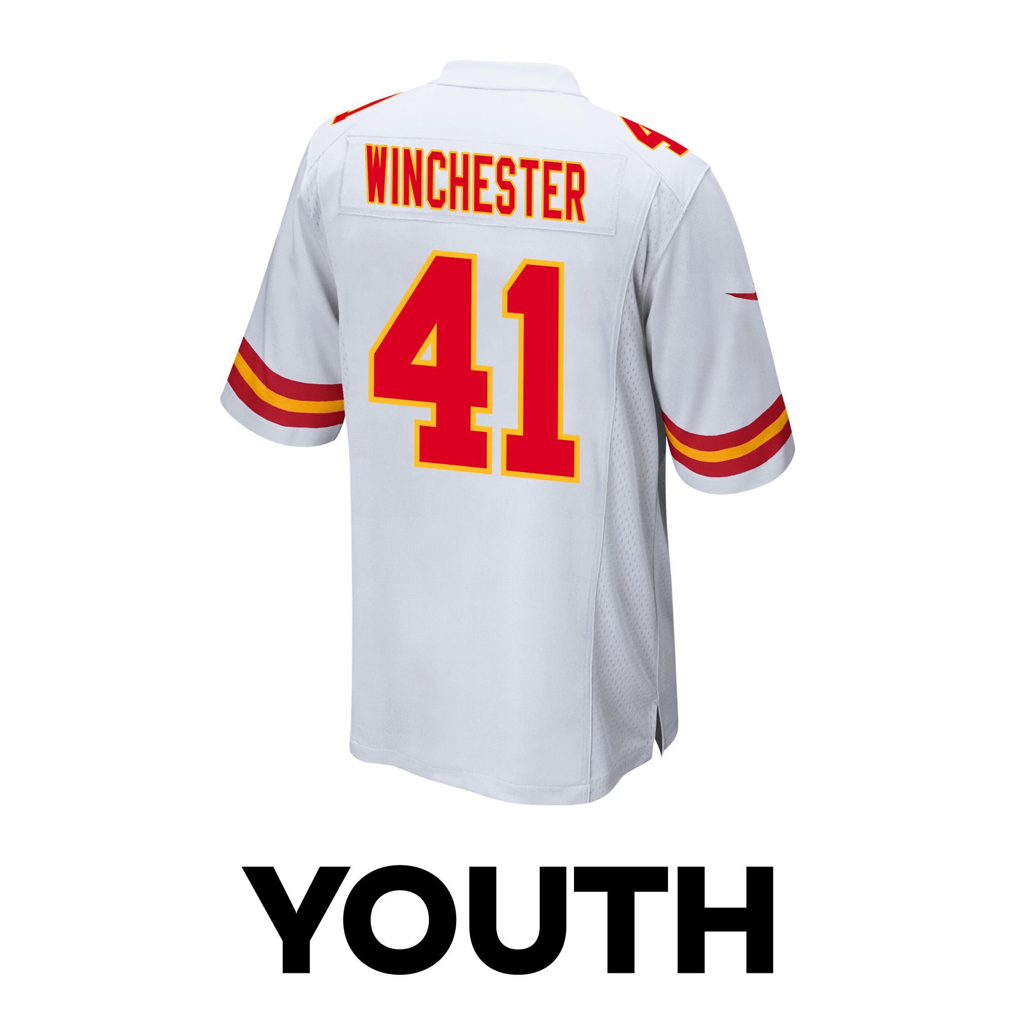 James Winchester 41 Kansas City Chiefs Super Bowl LVIII Champions 4X Game YOUTH Jersey - White JS3755 Saliibo - Image 3