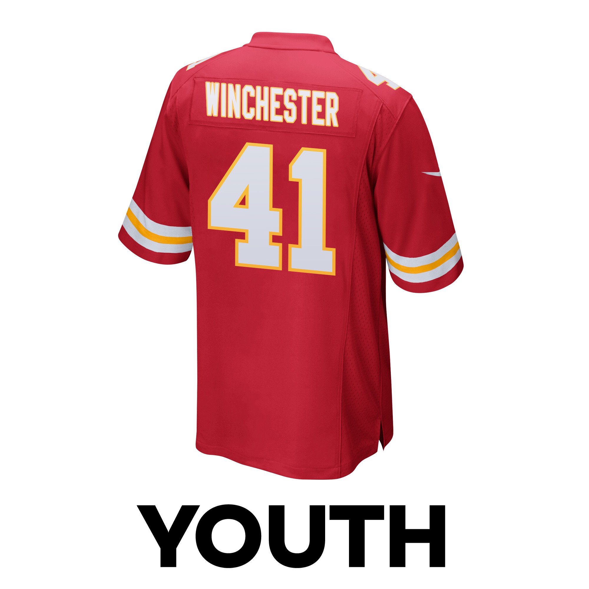 James Winchester 41 Kansas City Chiefs Super Bowl LVIII Patch Game YOUTH Jersey - Red JS2070 Saliibo - Image 3