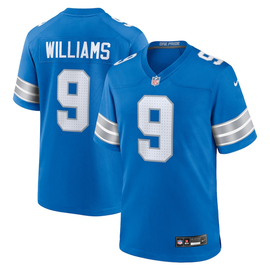 Jameson Williams 9 Detroit Lions Game Men Jersey - Blue JS6729 Saliibo