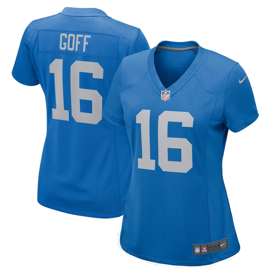 Jared Goff 16 Detroit Lions Women's Game Player Jersey - Blue JS6920 Saliibo