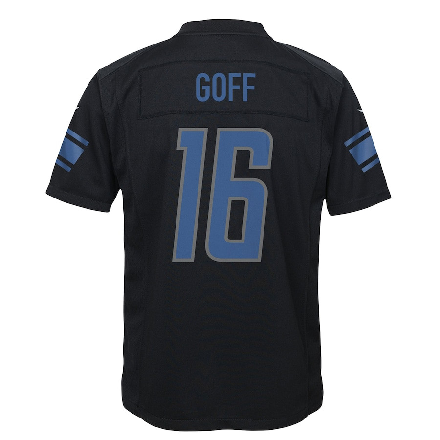 Jared Goff 16 Detroit Lions YOUTH Fashion Game Jersey - Black JS4982 Saliibo - Image 3