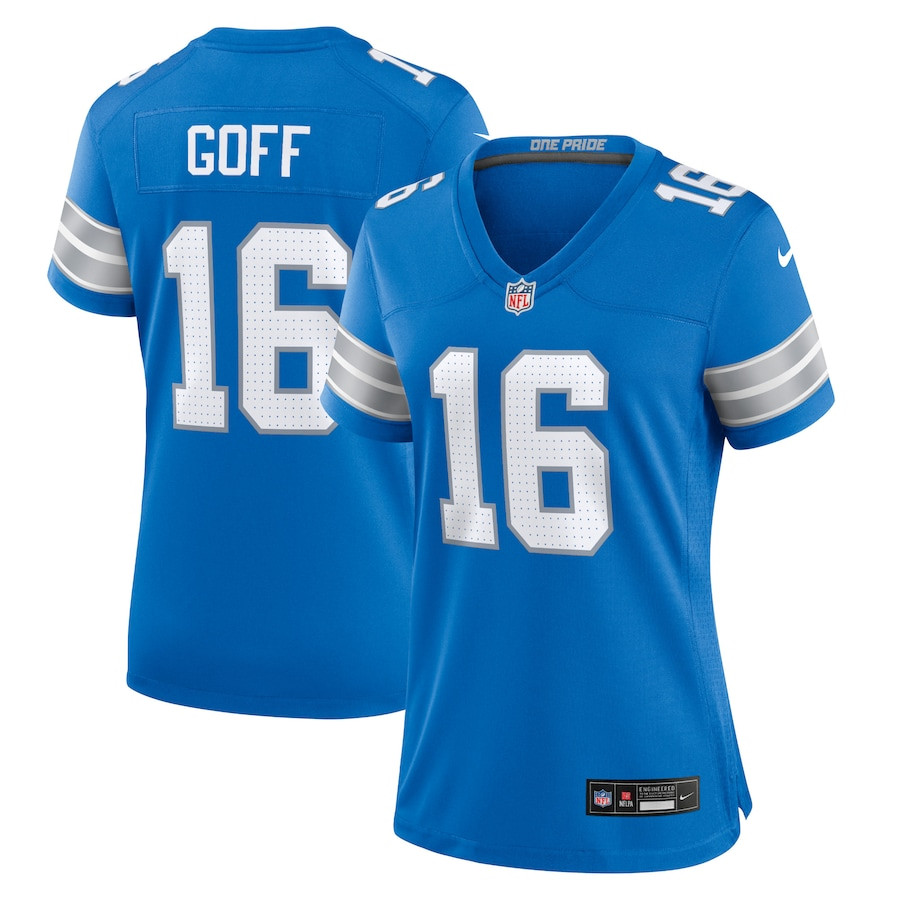 Jared Goff 26 Detroit Lions Women's Team Game Jersey - Blue JS9276 Saliibo