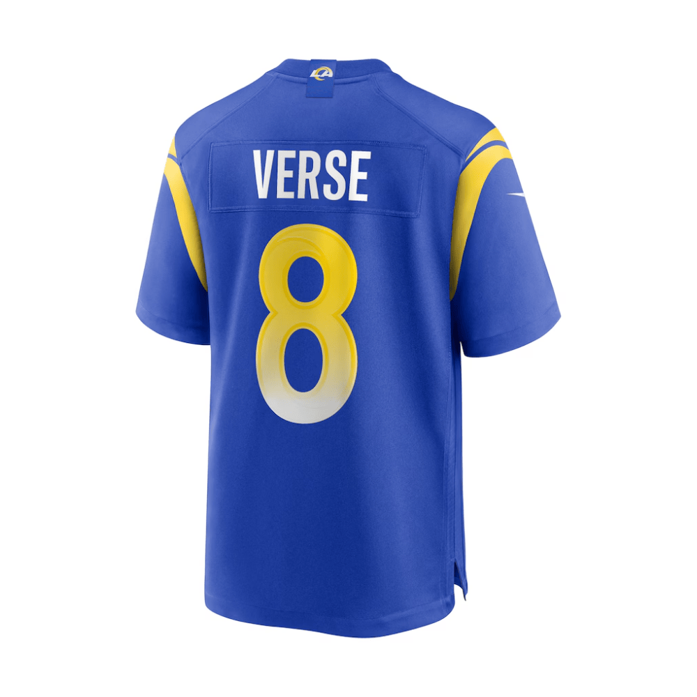 Jared Verse 8 Los Angeles Rams 2025 Pro Bowl Patch Game Men Jersey - Royal JS2053 Saliibo - Image 3