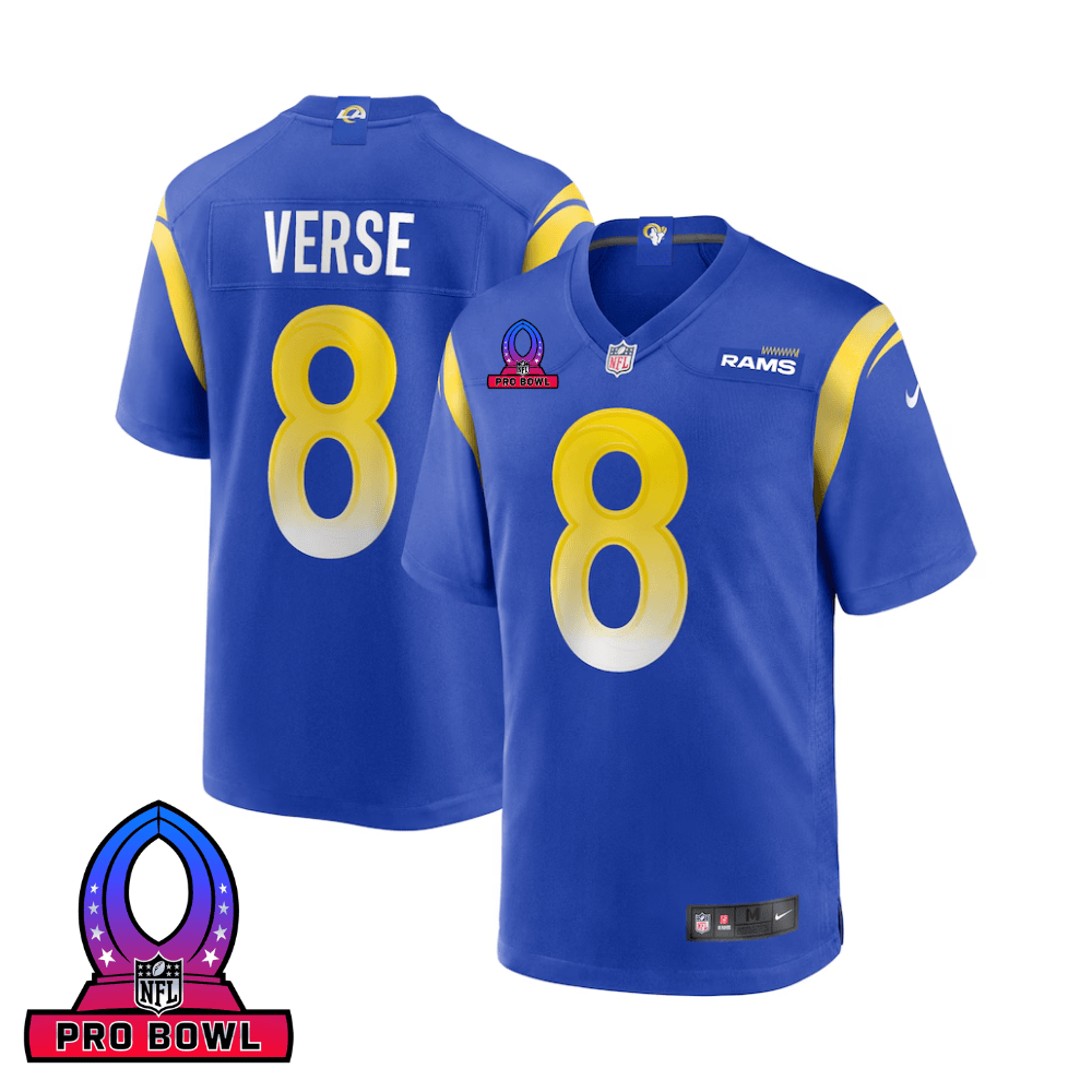 Jared Verse 8 Los Angeles Rams 2025 Pro Bowl Patch Game Men Jersey - Royal JS2053 Saliibo
