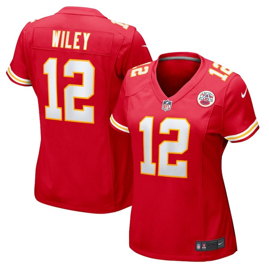 Jared Wiley 12 Kansas City Chiefs Women's Game Jersey - Red JS2622 Saliibo