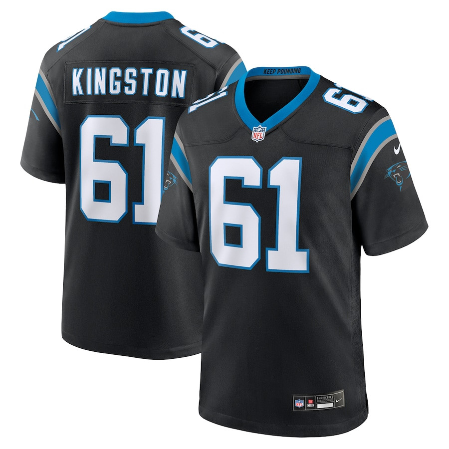 Jarrett Kingston 61 Carolina Panthers Game Men Jersey - Black JS6415 Saliibo
