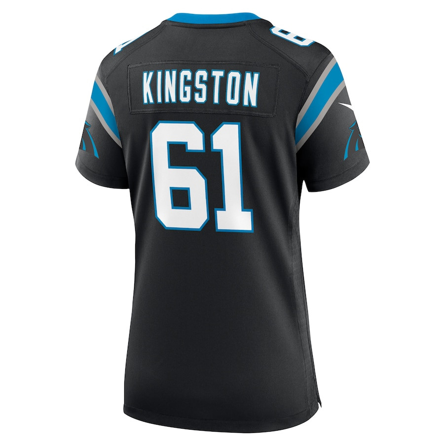 Jarrett Kingston 61 Carolina Panthers Women's Game Jersey - Black JS9110 Saliibo - Image 3
