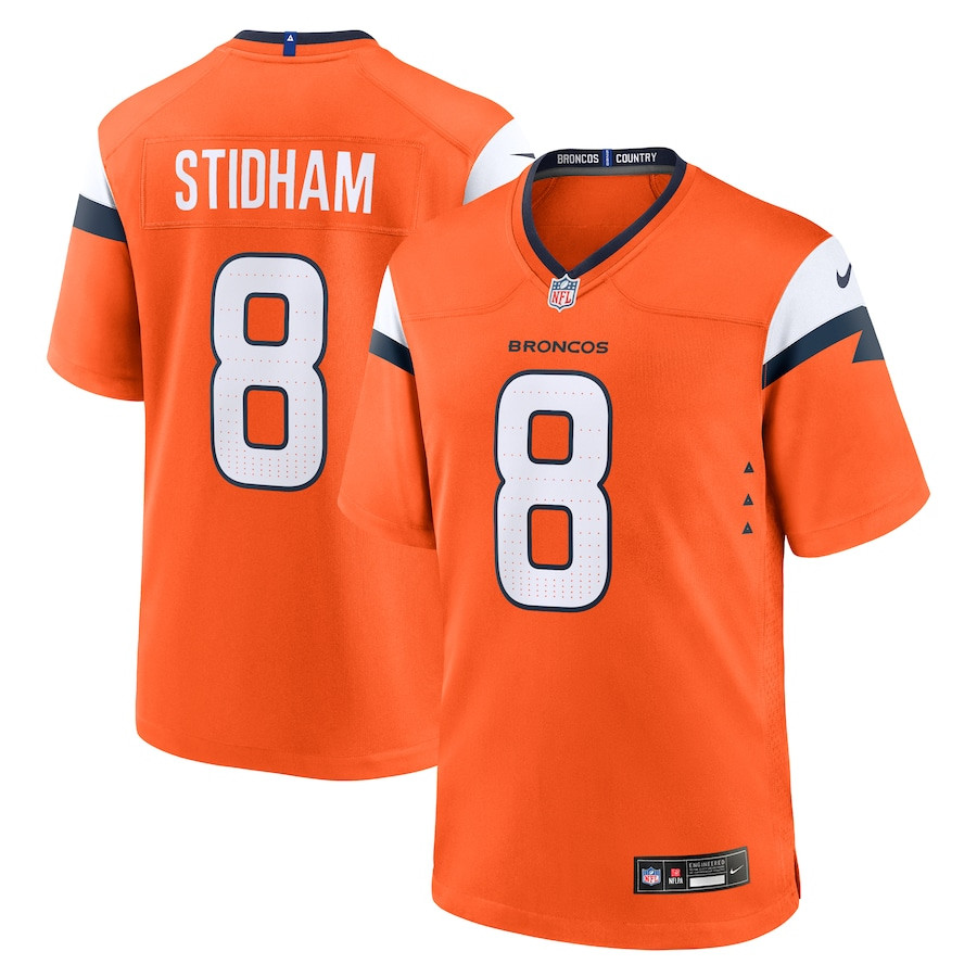 Jarrett Stidham 8 Denver Broncos Team Game Men Jersey - Orange JS2559 Saliibo