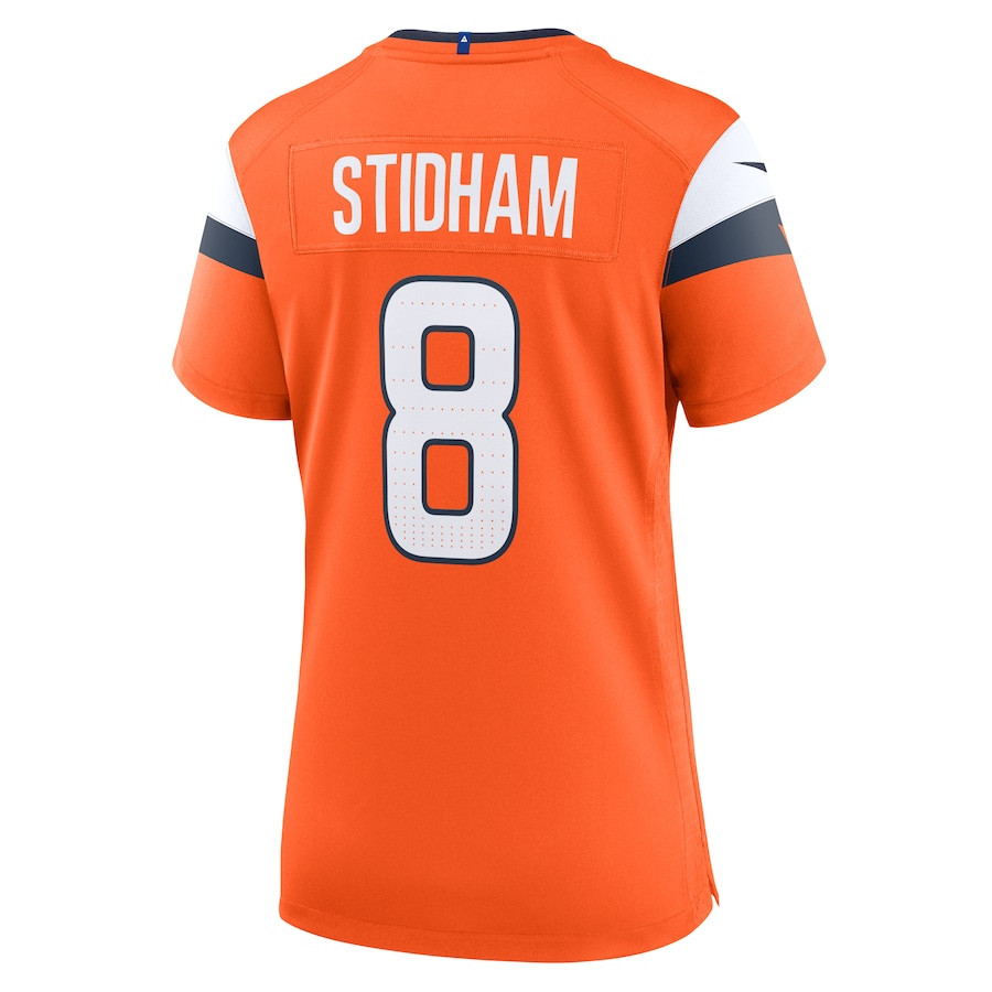 Jarrett Stidham 8 Denver Broncos Women Team Game Jersey - Orange JS2141 Saliibo - Image 3