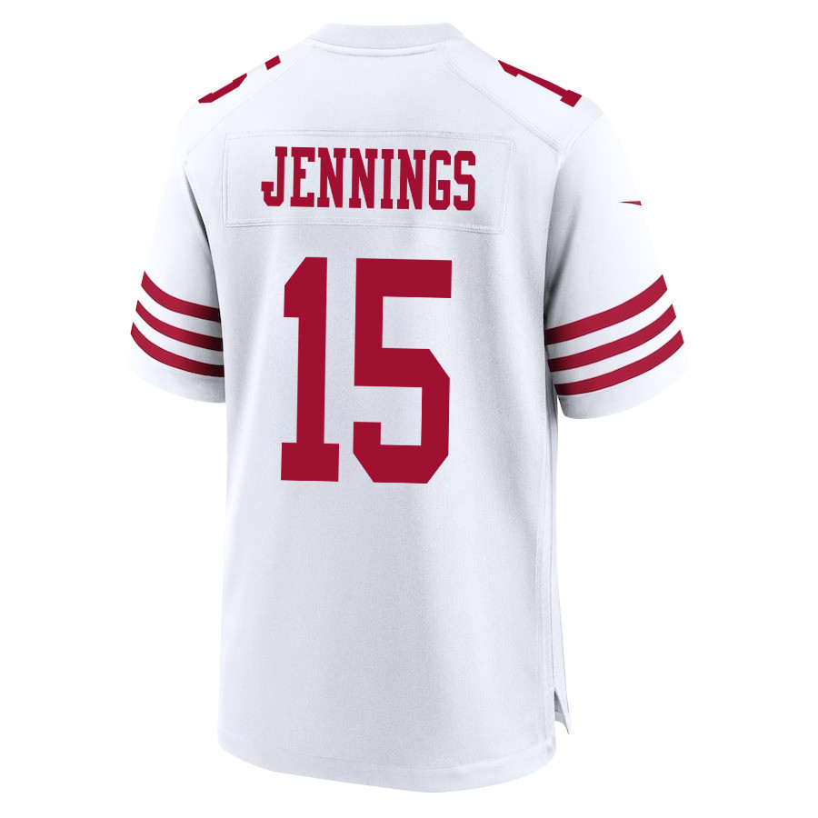 Jauan Jennings 15 San Francisco 49ers Super Bowl LVIII Patch Game Men Jersey - White JS8398 Saliibo - Image 3
