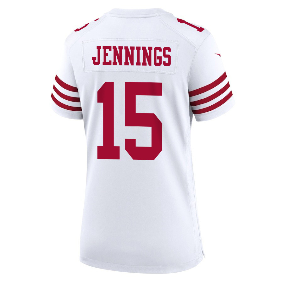 Jauan Jennings 15 San Francisco 49ers Super Bowl LVIII Patch Game Women Jersey - White JS8666 Saliibo - Image 3