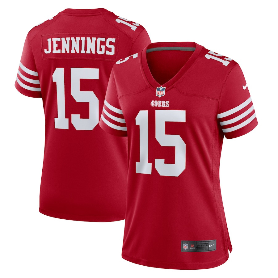 Jauan Jennings 15 San Francisco 49ers Women Game Jersey - Scarlet JS3459 Saliibo