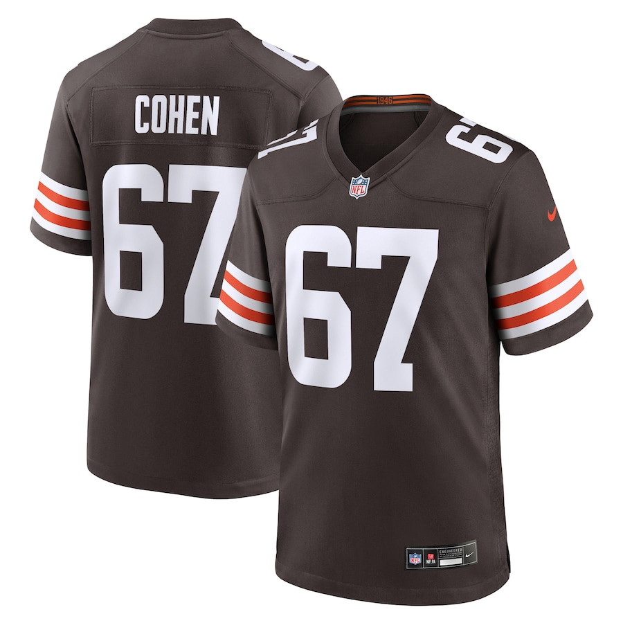 Javion Cohen 67 Cleveland Browns Team Game Men Jersey - Brown JS3187 Saliibo