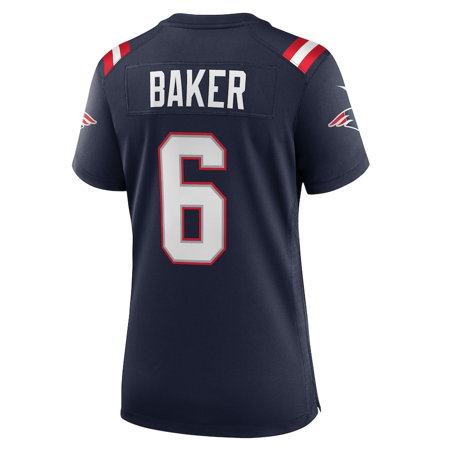 Javon Baker 6 New England Patriots Women Team Game Jersey - Navy JS6454 Saliibo - Image 3