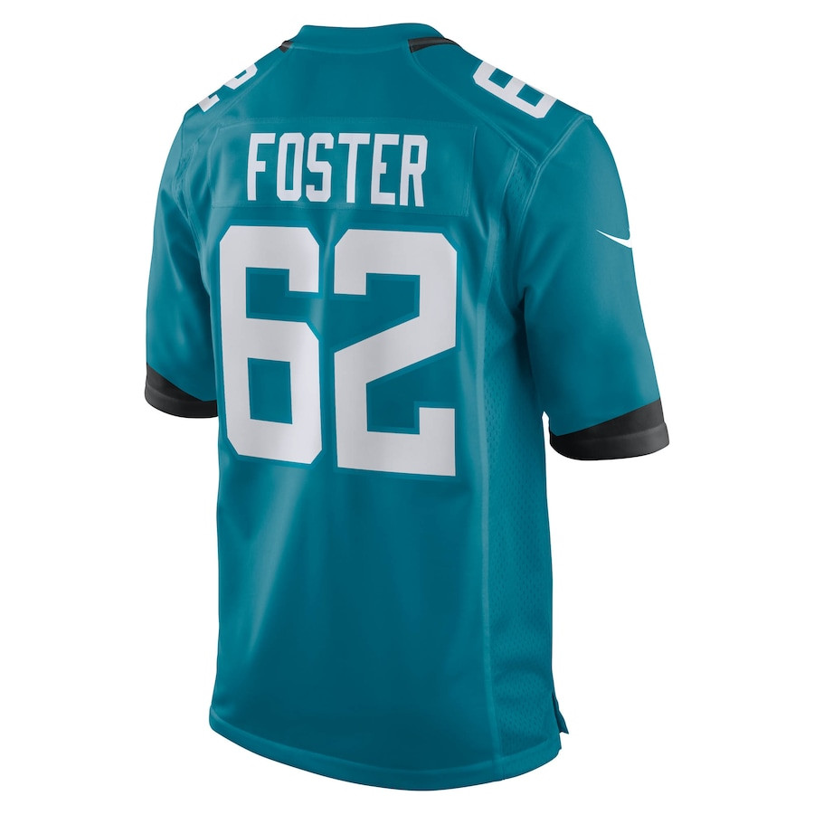 Javon Foster 62 Jacksonville Jaguars Team Game Men Jersey - Teal JS5473 Saliibo - Image 3