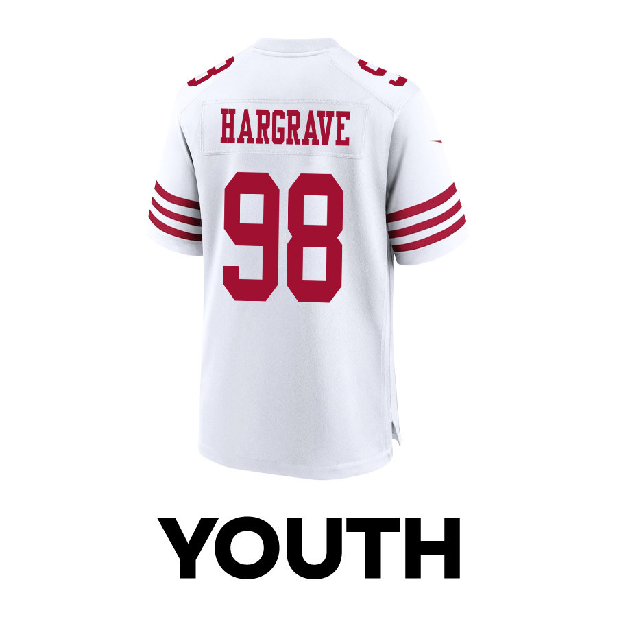Javon Hargrave 98 San Francisco 49ers Super Bowl LVIII Patch Game YOUTH Jersey - White JS6858 Saliibo - Image 3