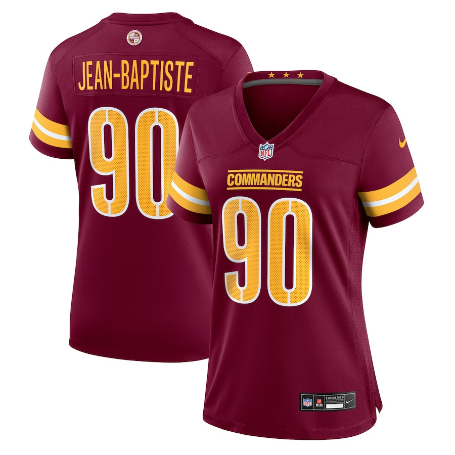 Javontae Jean-Baptiste 90 Washington Commanders Women's Game Jersey - Burgundy JS9674 Saliibo