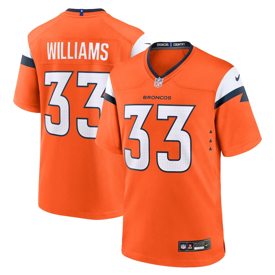 Javonte Williams 33 Denver Broncos Game Men Jersey - Orange JS1687 Saliibo