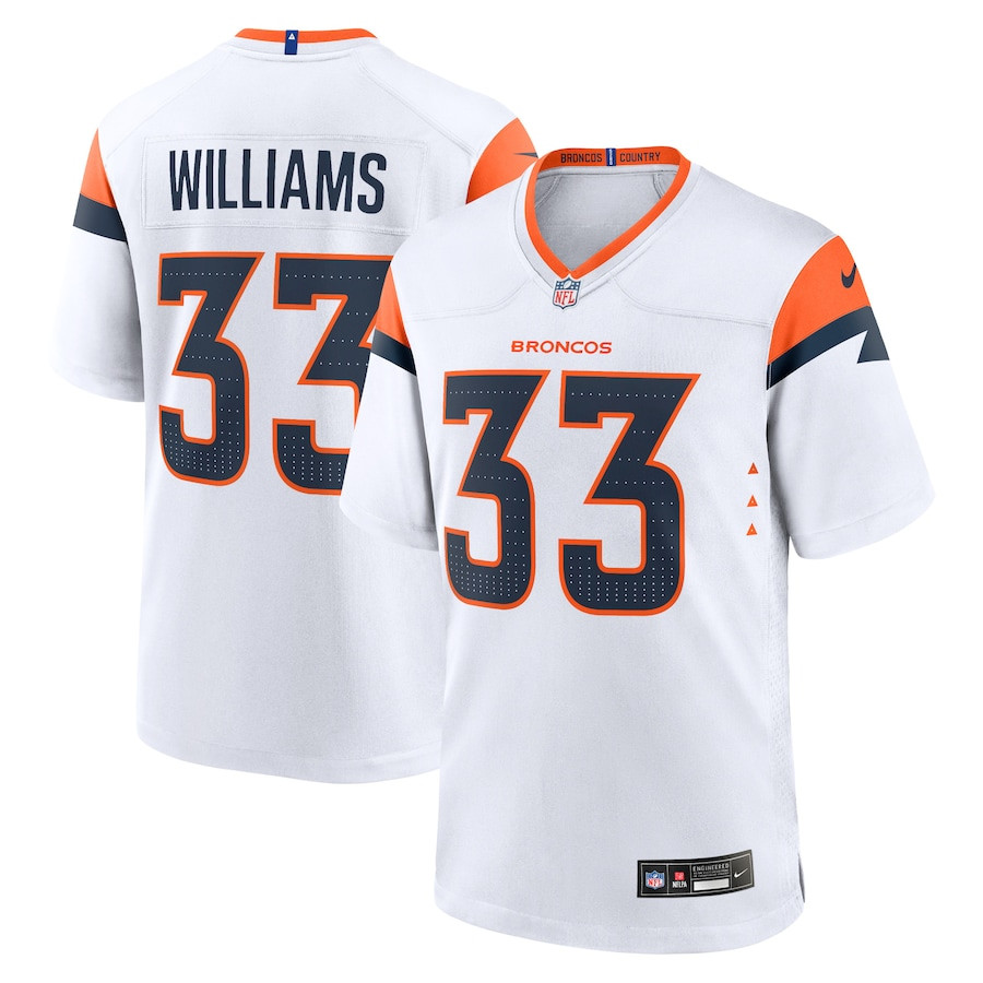 Javonte Williams 33 Denver Broncos Game Men Jersey - White JS9616 Saliibo