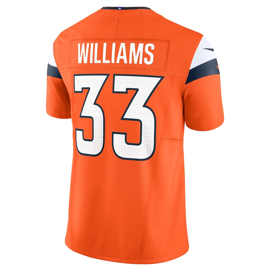 Javonte Williams 33 Denver Broncos Vapor F.U.S.E. Limited Men Jersey - Orange JS6573 Saliibo - Image 3
