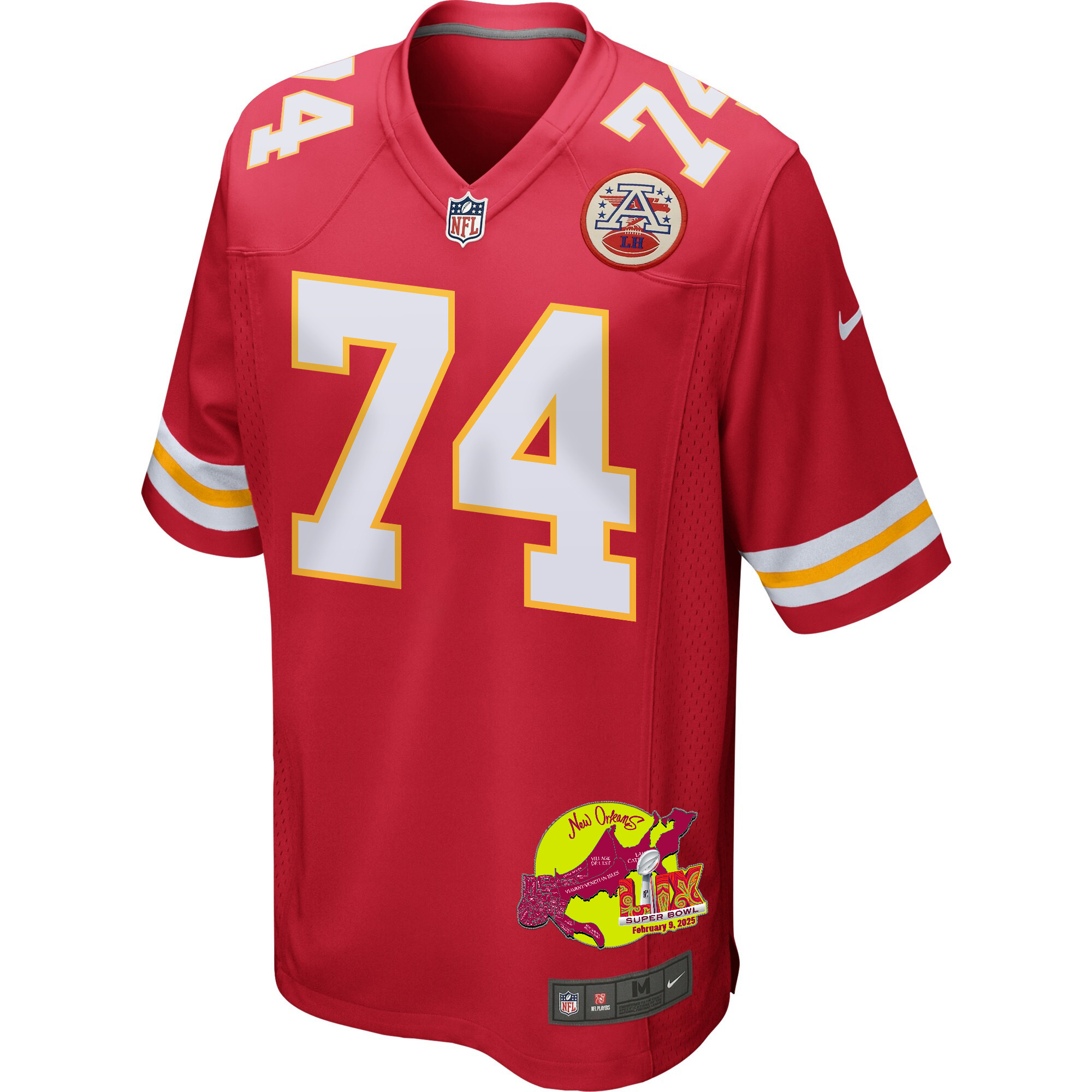 Jawaan Taylor 74 Kansas City Chiefs Super Bowl LIX New Orleans Patch Game Men Jersey - Red JS4463 Saliibo - Image 3