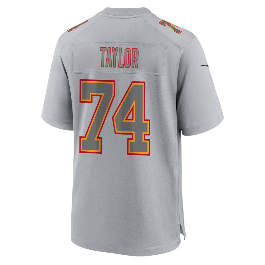 Jawaan Taylor 74 Kansas City Chiefs Super Bowl LVIII Champions 4 Stars Patch Atmosphere Fashion Game Men Jersey - Gray JS7577 Saliibo - Image 3