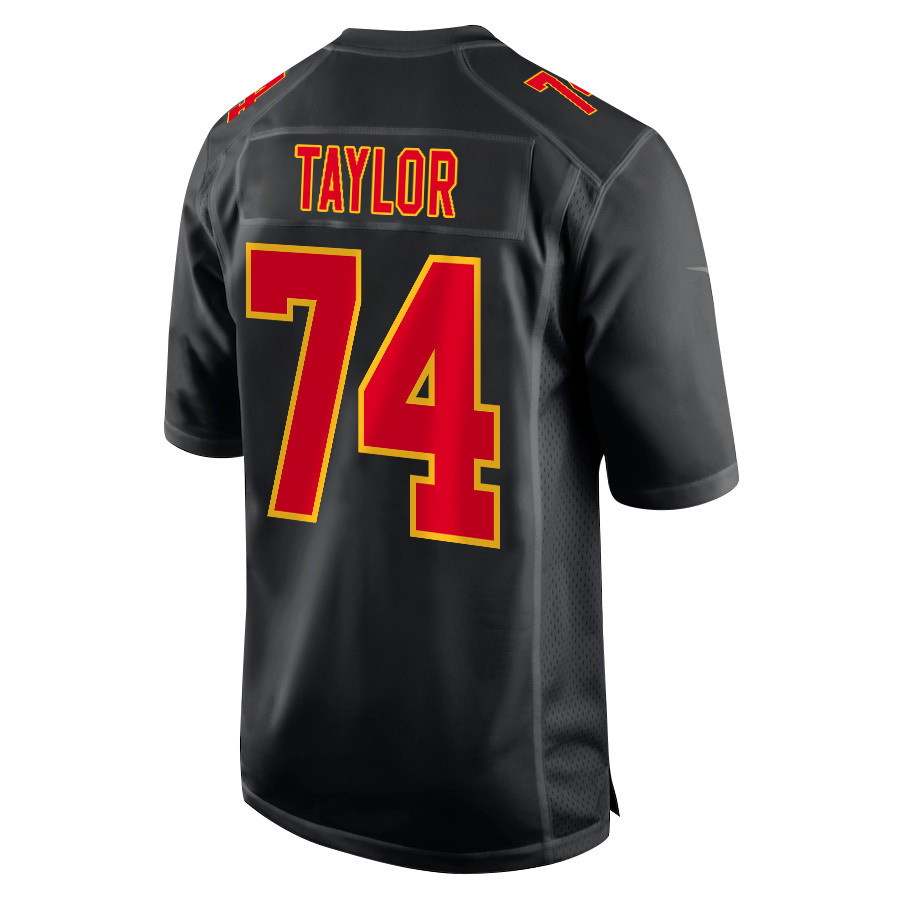 Jawaan Taylor 74 Kansas City Chiefs Super Bowl LVIII Champions 4 Stars Patch Fashion Game Men Jersey - Carbon Black JS4838 Saliibo - Image 3