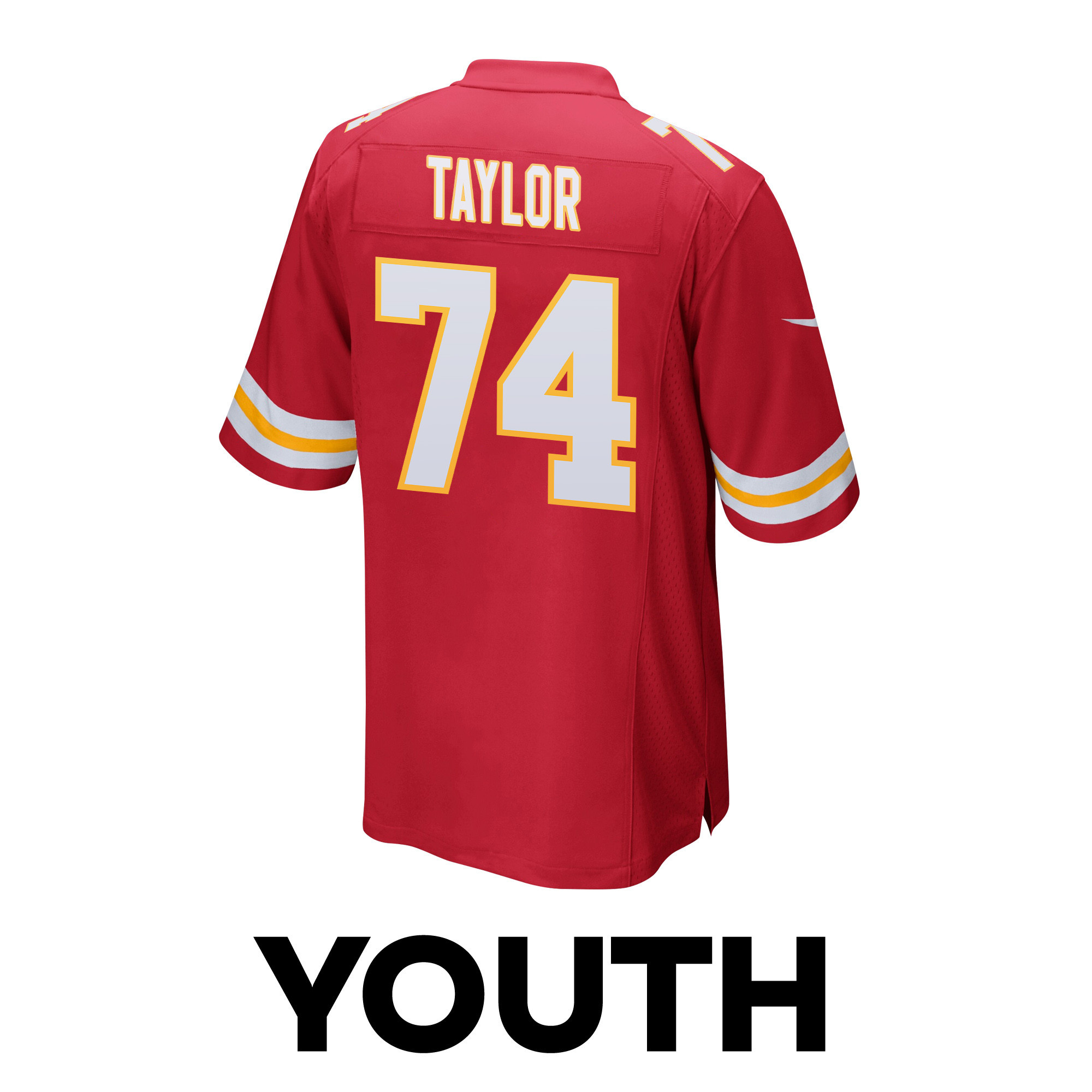Jawaan Taylor 74 Kansas City Chiefs Super Bowl LVIII Champions 4 Stars Patch Game YOUTH Jersey - Red JS5258 Saliibo - Image 3
