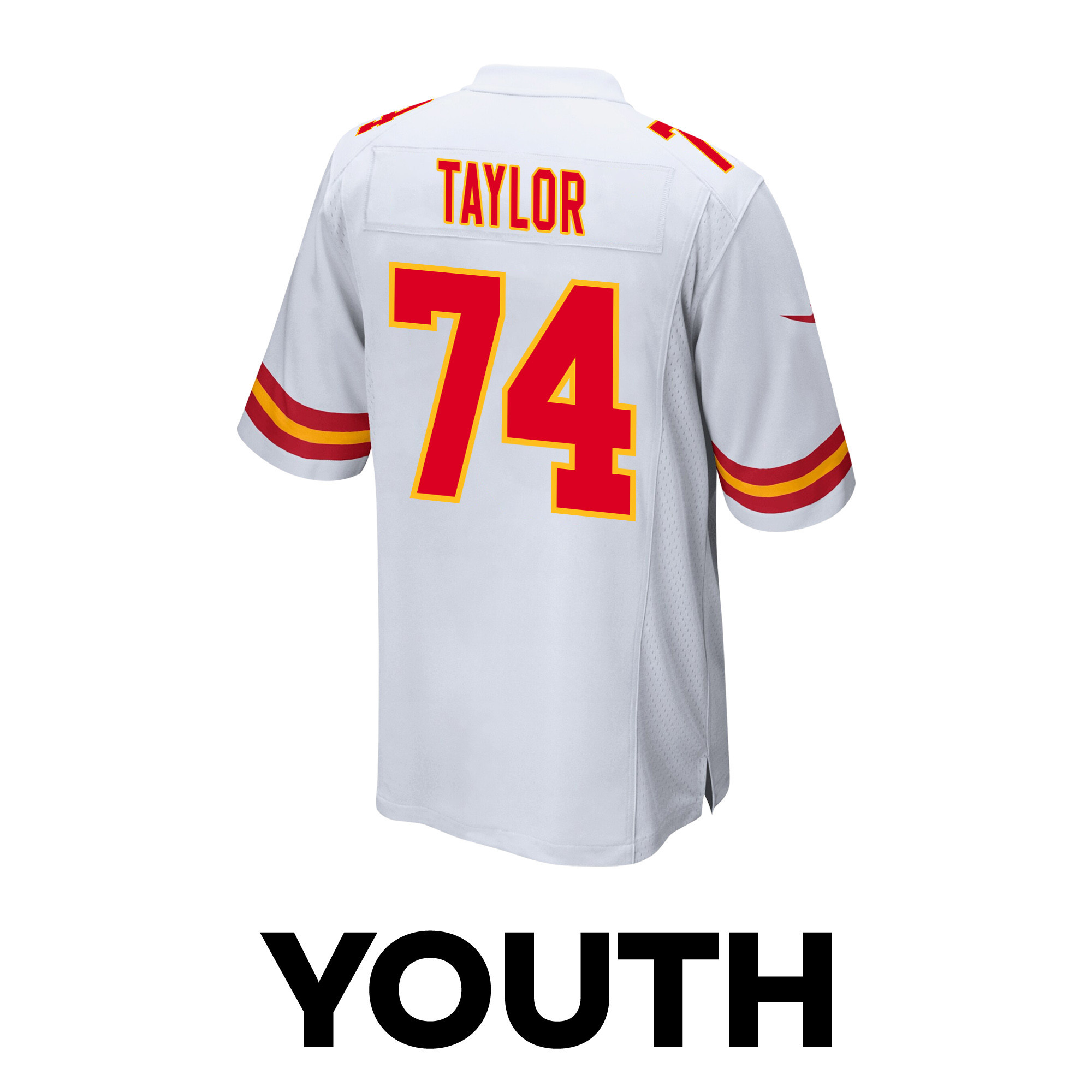 Jawaan Taylor 74 Kansas City Chiefs Super Bowl LVIII Champions 4 Stars Patch Game YOUTH Jersey - White JS5203 Saliibo - Image 3