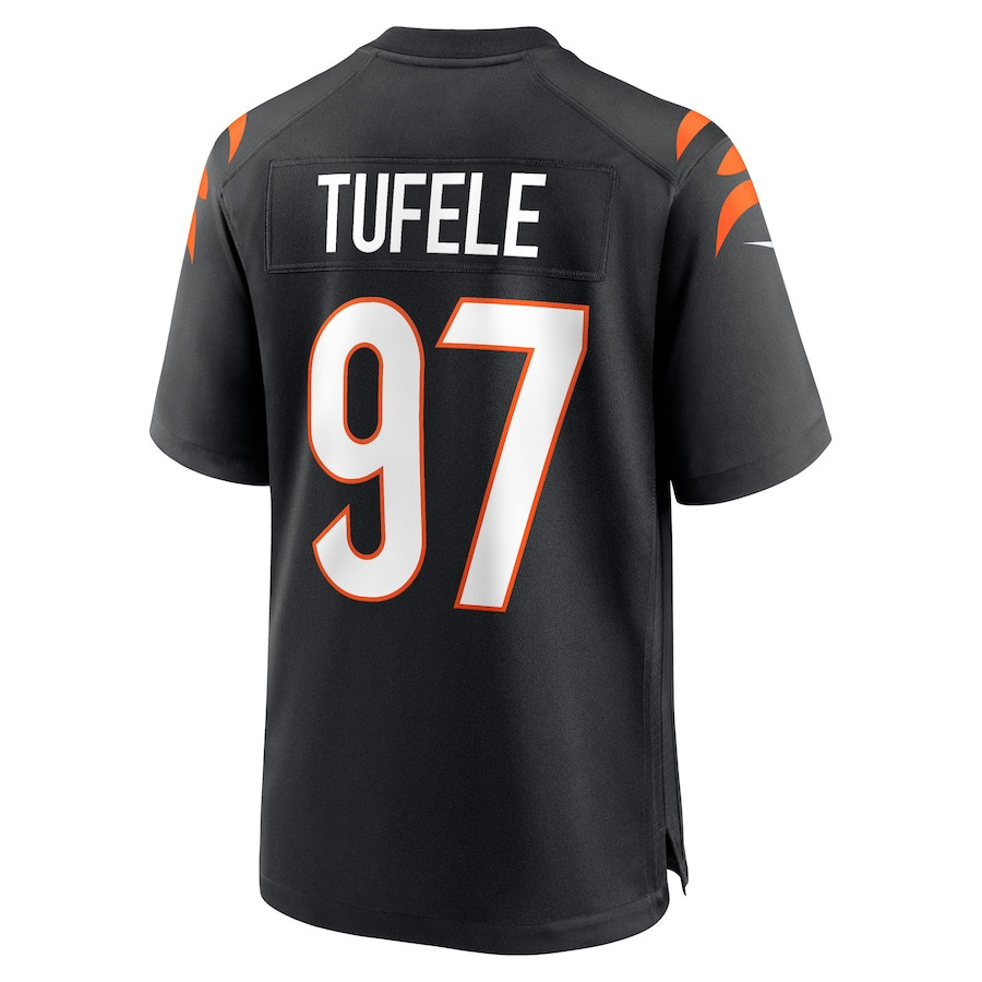 Jay Tufele 97 Cincinnati Bengals Team Game Men Jersey - Black JS7922 Saliibo - Image 3