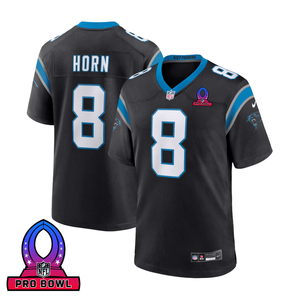 Jaycee Horn 8 Carolina Panthers 2025 Pro Bowl Patch Game Men Jersey - Black JS6690 Saliibo